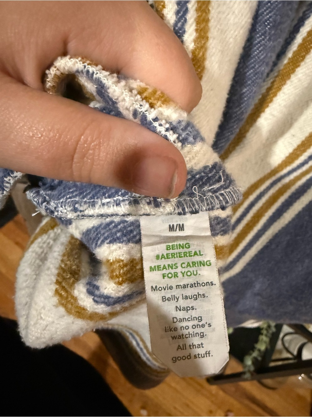 Aerie Oversized Striped Shirt Jacket | Blue & Cream | Size Medium | Shacket - Picture 11 of 12